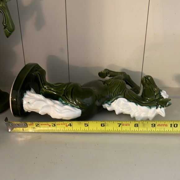 Mid-Century Drip Glazed Dark Green Pair Horses
White Mane and tail - Picture 9 of 9